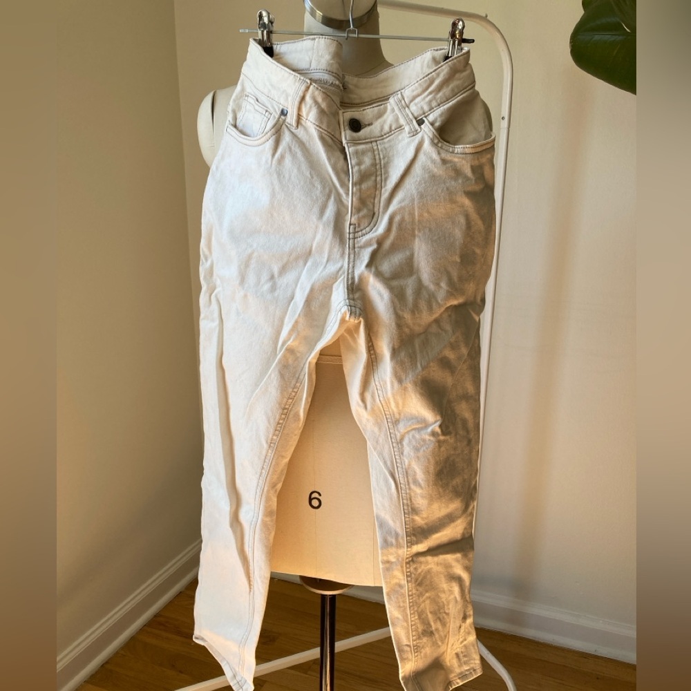 Prana canvas button fly Buxton Boyfriend pants/jeans, oversized, 2/26